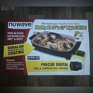 NEW Nuwave Medly XL 16"x12" Digital Skillet 6.5 Quart Capacity #31825